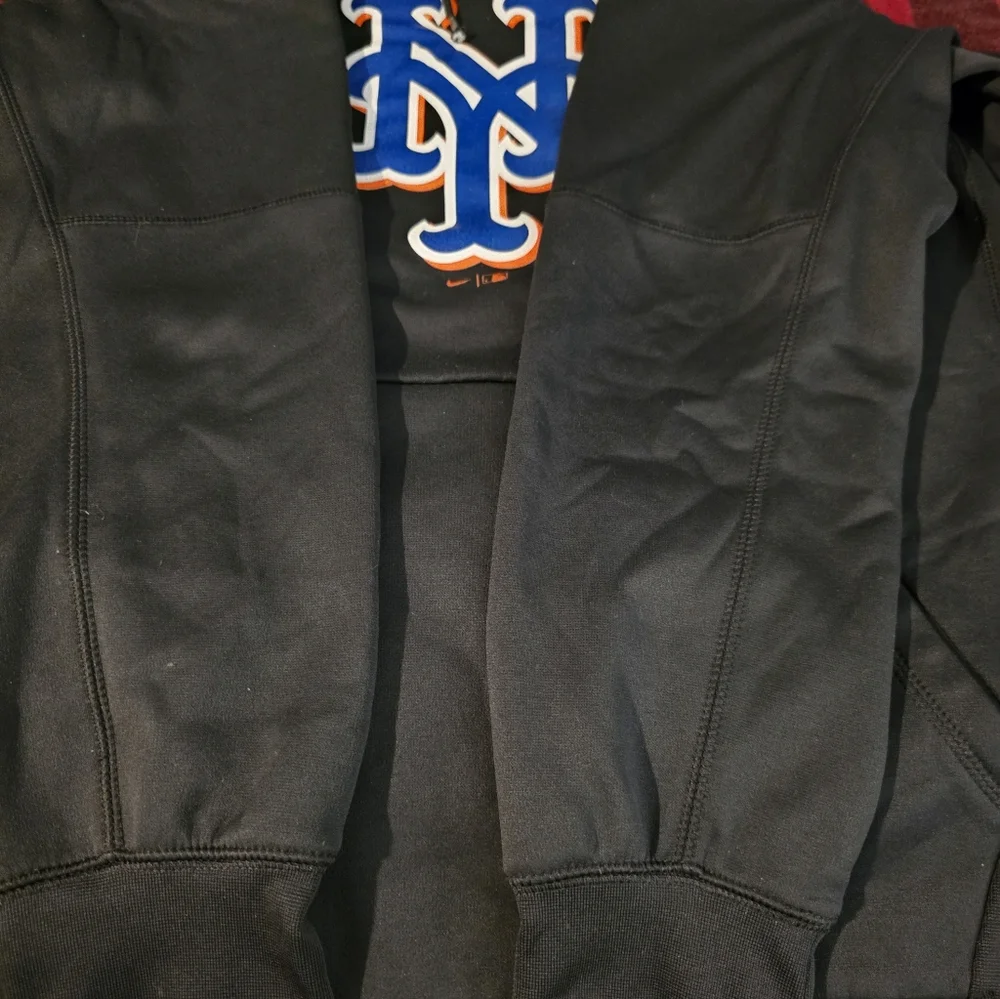 Nike Black Hoodie with Blue and Orange Logo